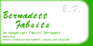 bernadett fabsits business card